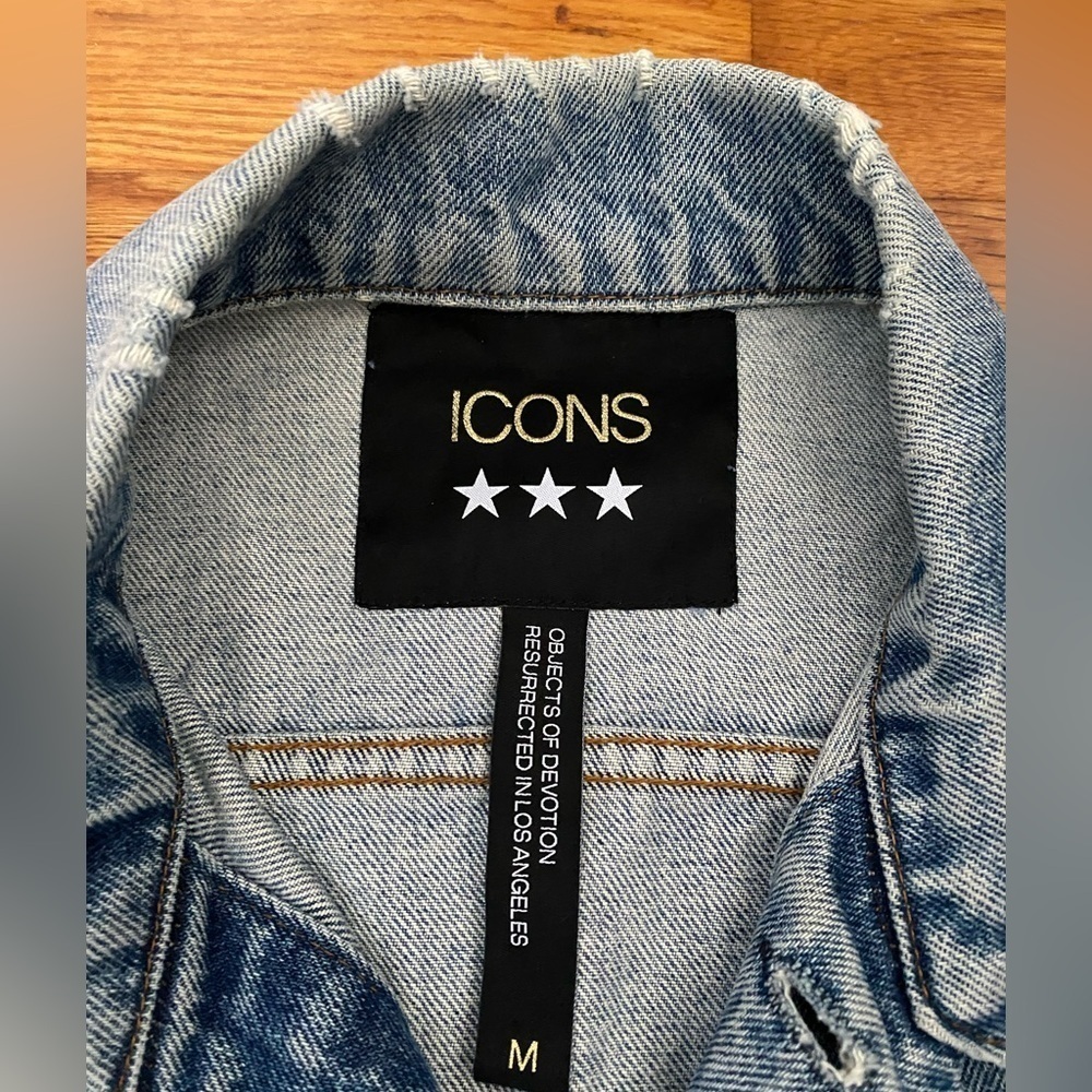 ICONS Objects of Devotion x Levi’s Reconstructed Denim Trucker Vest, Size M - Picture 4 of 16